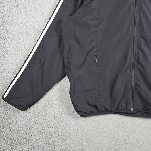 Vintage Adidas Track Jacket Large Black 3 Stripe 06 Y2K Clima 365 Mesh Lined Zip - Picture 4 of 15